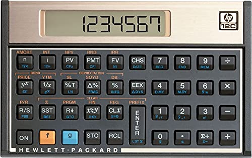 HP 12C Financial Calculator, 120 Functions, 5 x 3-1/8, 10-Digit LCD