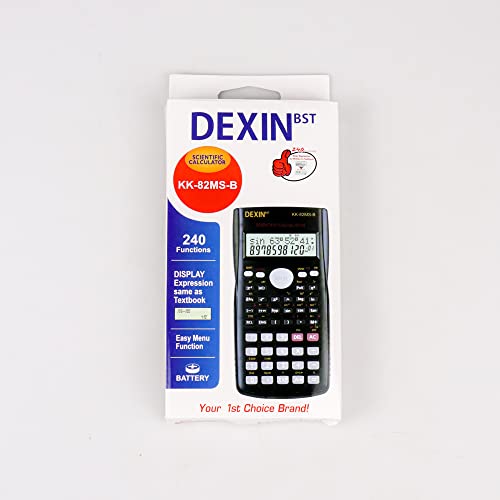 DEXIN 2 Line Scientific Calculator [Student & Financial] for use with Fractions/Statistics/Chemistry/Math/General Calculator [Solar & Battery Powered] Lightweight Durable Long Lasting Design