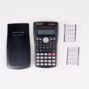 DEXIN 2 Line Scientific Calculator [Student & Financial] for use with Fractions/Statistics/Chemistry/Math/General Calculator [Solar & Battery Powered] Lightweight Durable Long Lasting Design