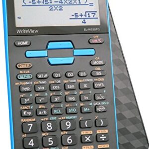 Sharp Calculators EL-W535TGBBL 16-Digit Scientific Calculator with WriteView, 4 Line Display, Battery and Solar Hybrid Powered LCD Display, Black & Blue, Black, Blue, 6.4" x 3.1" x 0.6" x 6.4"