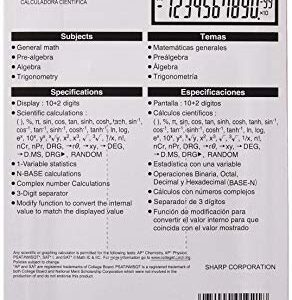 Sharp EL501X2BWH Engineering/Scientific Calculator