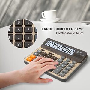 Comix Desktop Calculator, Large Computer Keys, 12 Digits Display, Champaign Gold Color Panel, C-2735