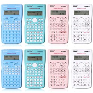 8 pieces 2 line lcd engineering scientific calculator non graphing scientific calculator for engineering students function calculators for school financial business office, pink, blue, green, white