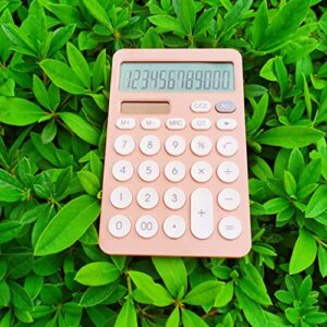 MJWDP 12 Digit Desk Calculator Large Big Buttons Financial Business Accounting Tool Orange Battery and Solar Power (Color : A, Size : 100 * 157 * 30mm)