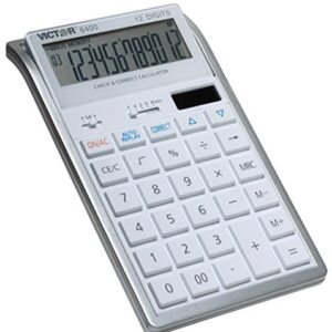 Victor 12-Digit Check and Correct Desk Calculator, White