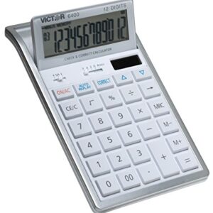 Victor 12-Digit Check and Correct Desk Calculator, White