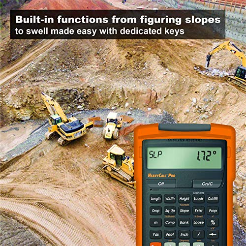 Calculated Industries 4325 HeavyCalc Pro Feet-Inch, Tenths, Yards and Metric Construction Math Calculator Tool for Engineers, Estimators, Excavators, Highway Contractors and Heavy Equipment Operators