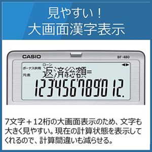 CASIO Financial Calculator 12-digit extra large display BF-480-N (japan import)