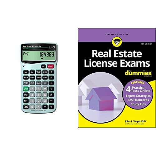 Calculated Industries 3405 Real Estate Master IIIx Residential Real Estate Finance Calculator & Real Estate License Exams for Dummies with Online Practice Tests