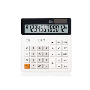 mjwdp desktop calculator financial accounting office solar calculator 12-digit large screen dual power portable calculator (color : d, size : l)