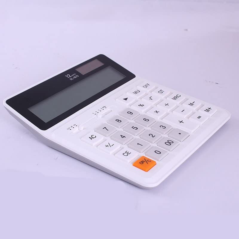 MJWDP Desktop Calculator Financial Accounting Office Solar Calculator 12-Digit Large Screen Dual Power Portable Calculator (Color : D, Size : L)