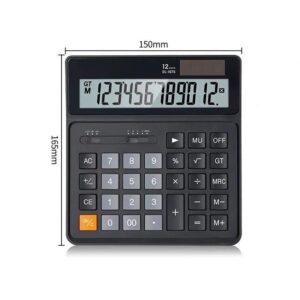 MJWDP Desktop Calculator Financial Accounting Office Solar Calculator 12-Digit Large Screen Dual Power Portable Calculator (Color : D, Size : L)