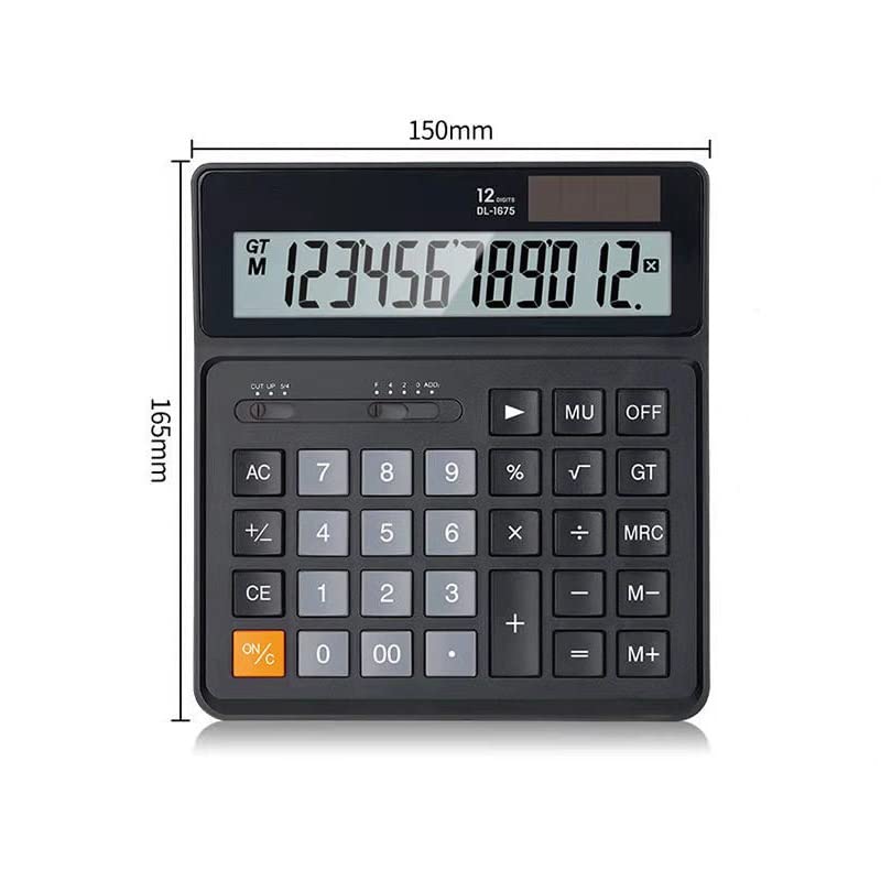 MJWDP Desktop Calculator Financial Accounting Office Solar Calculator 12-Digit Large Screen Dual Power Portable Calculator (Color : D, Size : L)