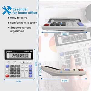 Desk Calculator 12 Digit Extra Large 4.3-Inch LCD Display, Two Way Power Battery and Solar Calculators Desktop, Big Buttons Easy to Press Used as Office Calculators for Desk