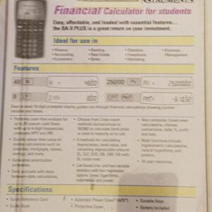 TEXAS TI-BA II PLUS - ADVANCED FINANCIAL CALC (TIBA2P) -