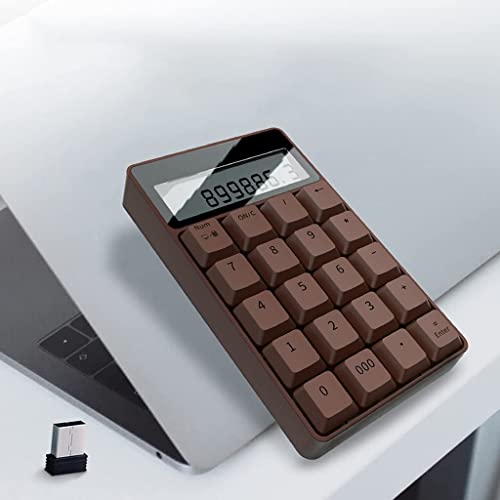 Desktop Calculator Wireless Digital Keyboard Calculator Two-in-one Computer Pen-Based Calculators with External Financial Accounting Keypad Calculators (Color : A-Brown)