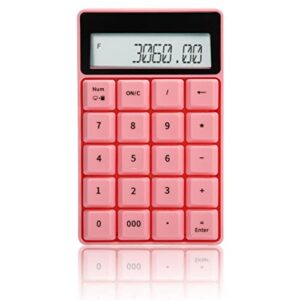 wireless number pad, 2 in 1 wireless numeric keypad 2.4g digital display number keyboard with accounting calculator financial accounting numpad for home office business