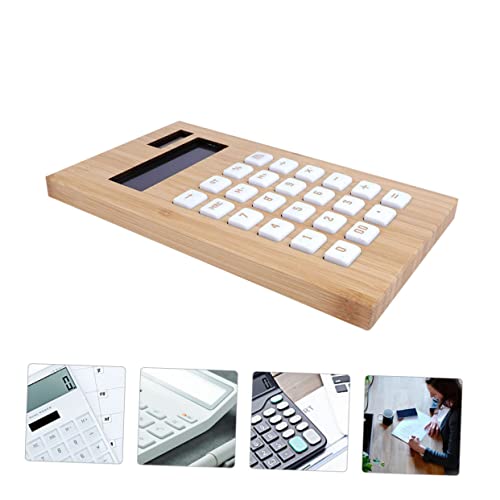 Tofficu 1pc Digit Practical Financial Large Calculator Pocket Wooden Desktop Professional Learning Electronic Children for Calculators Students Aids Portable Office Size with Leaning LCD