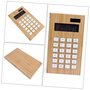 Tofficu 1pc Digit Practical Financial Large Calculator Pocket Wooden Desktop Professional Learning Electronic Children for Calculators Students Aids Portable Office Size with Leaning LCD