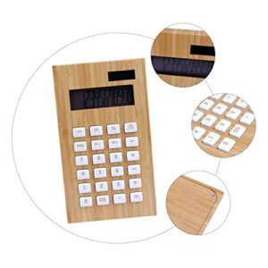 Tofficu 1pc Digit Practical Financial Large Calculator Pocket Wooden Desktop Professional Learning Electronic Children for Calculators Students Aids Portable Office Size with Leaning LCD