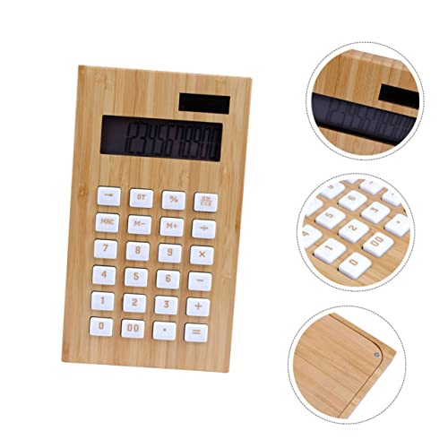 Tofficu 1pc Digit Practical Financial Large Calculator Pocket Wooden Desktop Professional Learning Electronic Children for Calculators Students Aids Portable Office Size with Leaning LCD