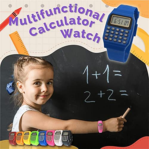 Calculator Digital Mens Watch with Resin Strap, YeLukk Financial Calculator for Students Children Office,Large Display Clearly Calculators,Easy to Used,Fashion Multi-Function Watches