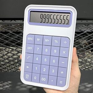 mjwdp 12 digit desk calculator large big buttons cute candy color financial business accounting tool battery school (color : a, size : 17cm x 10 x 1.6cm)