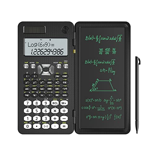 NEWYES Scientific Calculators with Writing Tablet, Upgraded 991MS Solar Energy LCD Science Calculator Notepad with 349 Function, Professional Foldable Calculator for Students, School and College