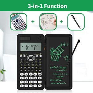 NEWYES Scientific Calculators with Writing Tablet, Upgraded 991MS Solar Energy LCD Science Calculator Notepad with 349 Function, Professional Foldable Calculator for Students, School and College