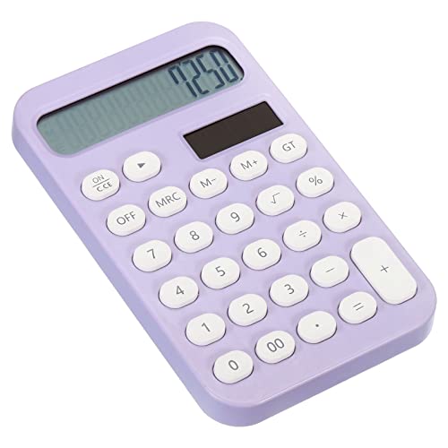 PATIKIL Cute Basic Calculator, Standard Function Portable Desktop Electronic Calculators Large 12 Digit LCD Display for Home Office, Light Purple