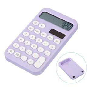 PATIKIL Cute Basic Calculator, Standard Function Portable Desktop Electronic Calculators Large 12 Digit LCD Display for Home Office, Light Purple