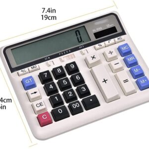 Desktop Calculator Standard Function Desktop Calculators Basic Financial Calculator Solar Powered Accounting Calculator 12 Digit LCD Display Calculators