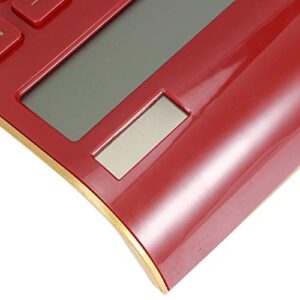 Tgoon Solar Basic Calculator, 10 Digits Calculator Financial Calculator Big Button Design Office Supplies calculations for Financial Officer Basic Mathematics(red)