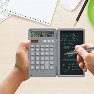 AIWE7D Small Calculator with Writing Tablet 12-Digit Portable Calculators with Stylus Electronic Drawing Board with Foldable Cover for Student Finance and Office [BK]