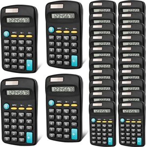 24 pack basic calculators for students pocket size mini calculators 8 digit display basic calculator solar battery dual power handheld calculators for office school and home