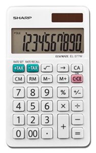 sharp el-377wb business calculator, white 2.75