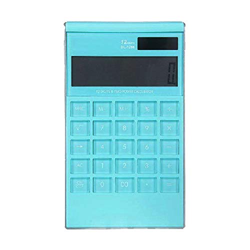 Basic Calculators Standard Function Desktop Calculator Financial Calculator 12-bit Multi-Function Office Business Voice Desktop Large Calculator Meeting Basic Needs (Color : White) (Blue)