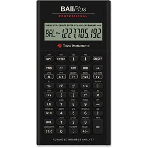 texas instruments iibapro/tbl/1l1 ba ii plus professional financial calculator (renewed)