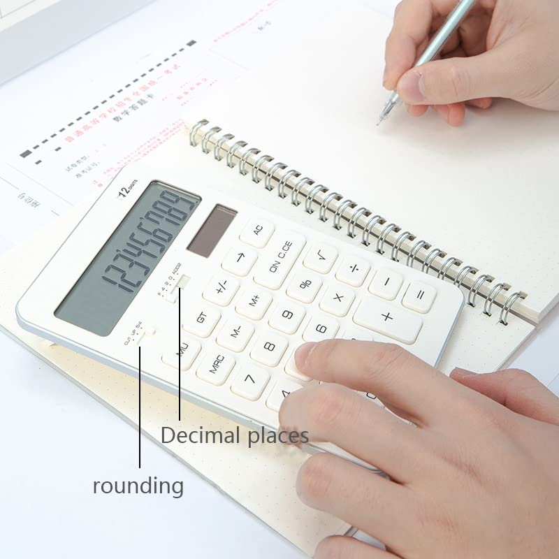 Calculator Learning Color Financial Accounting Office Calculator Simple Dual Power Solar 12 Digit Display Calculator (Color : A, Size