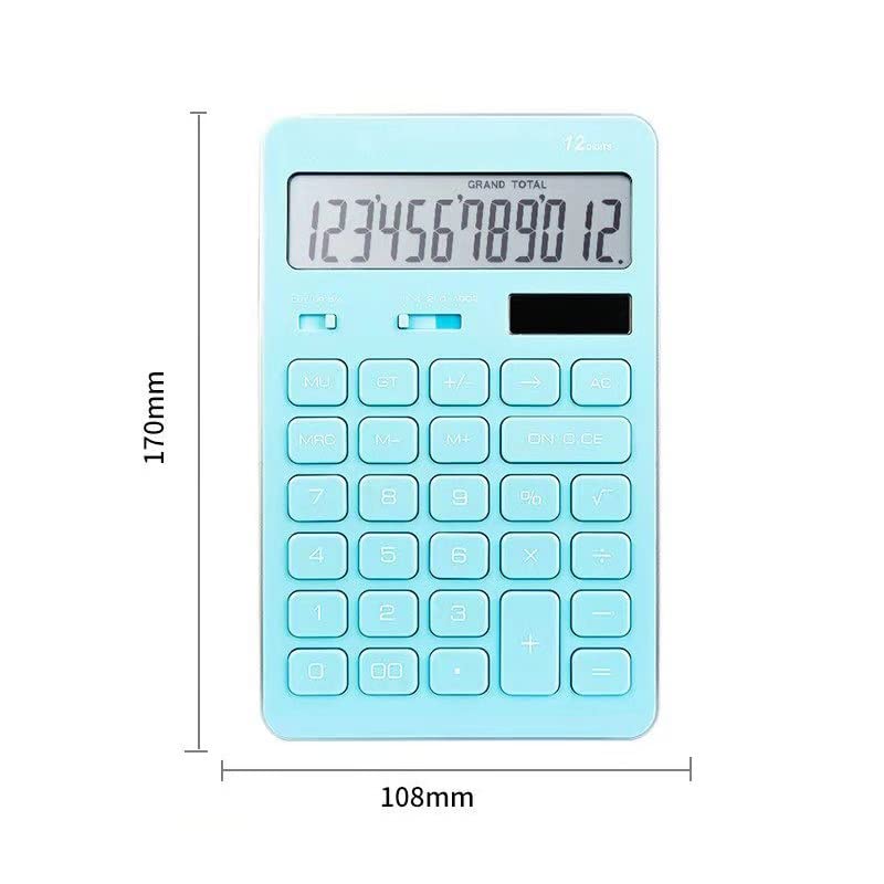 Calculator Learning Color Financial Accounting Office Calculator Simple Dual Power Solar 12 Digit Display Calculator (Color : A, Size