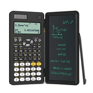 upgraded 991es plus scientific calculator, roatee professional scientific calculators with erasable lcd writing tablet, solar and battery dual power,desktop calculator with notepad for office, school