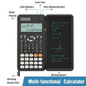 Upgraded 991ES Plus Scientific Calculator, ROATEE Professional Scientific Calculators with Erasable LCD Writing Tablet, Solar and Battery Dual Power,Desktop Calculator with Notepad for Office, School