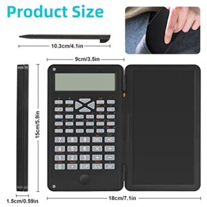 LINGSFIRE Scientific Calculator with Erasable Writing Board, 10-digit LCD Display Foldable Desk Calculator Physics Graphing Calculator for Student Teacher Financial Office Business High School College