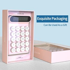 Mechanical Switch Calculator,Pink Cute Calculator,10 Digit Large LCD Display Desktop Calculator Large and Sensitive Button Financial Calculator for Office,Home and School (Pink)
