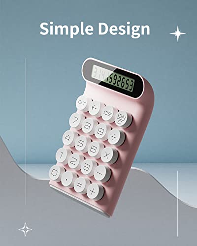 Mechanical Switch Calculator,Pink Cute Calculator,10 Digit Large LCD Display Desktop Calculator Large and Sensitive Button Financial Calculator for Office,Home and School (Pink)