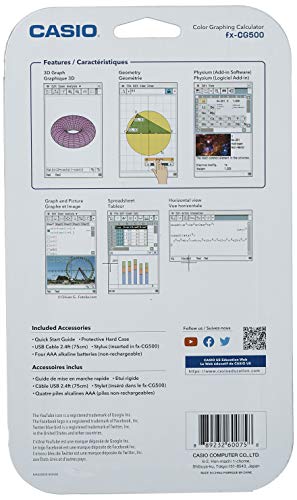 Casio Touchscreen with Stylus Graphing Calculator, 4.8 (fx-CG500)