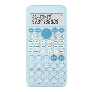 altsuceser 2 line electronic scientific calculator 240 functions arithmetic calculator large display math calculator for student teacher classroom high school college school business offices blue
