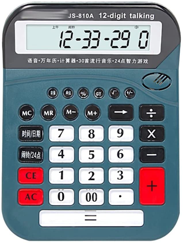 Desktop Calculator Calculators Office Desktop Calculator 12 Digit Large LCD Display Real Voice Financial Accounting Home Office Supplies Calculators