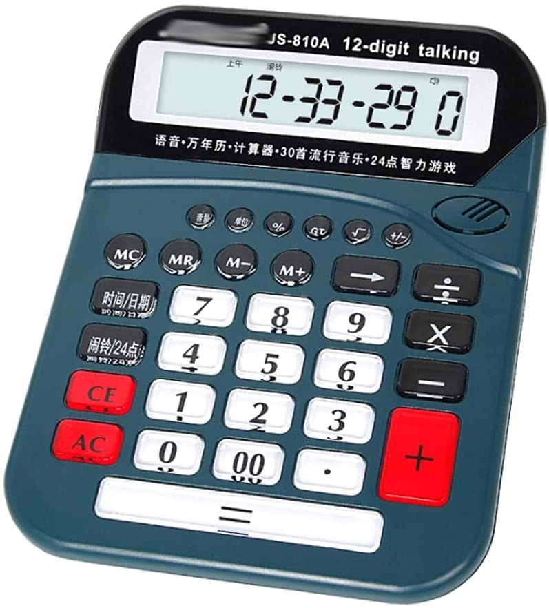 Desktop Calculator Calculators Office Desktop Calculator 12 Digit Large LCD Display Real Voice Financial Accounting Home Office Supplies Calculators