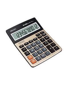 voice scientific calculator, 12-digit widescreen convenient multi-function calculator, suitable cashier financial accounting calculators (color : gold, size : 7.1inchs)